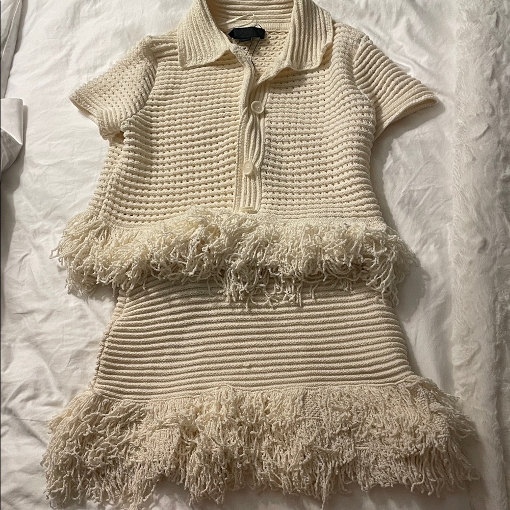 Nwt zara fringe knit set